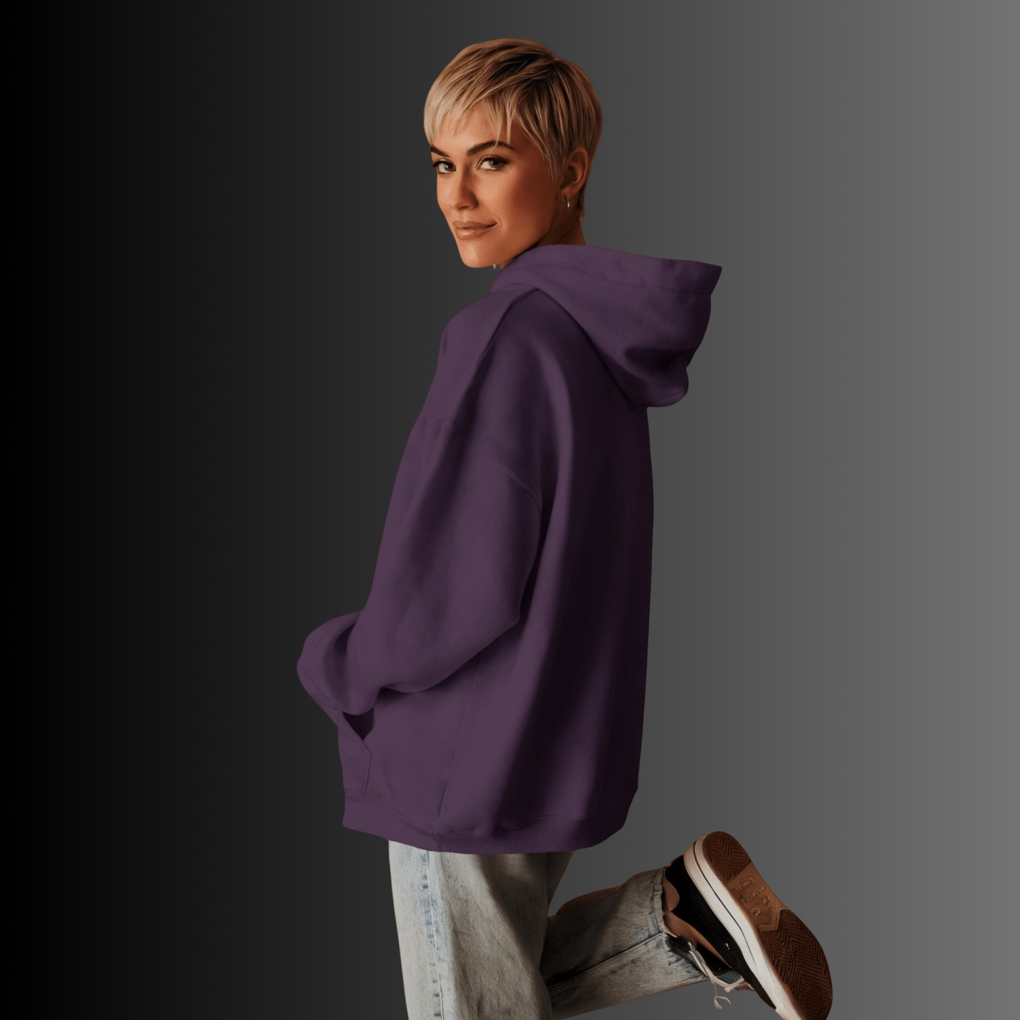 Boxcut Zipper unisex Plum Purple