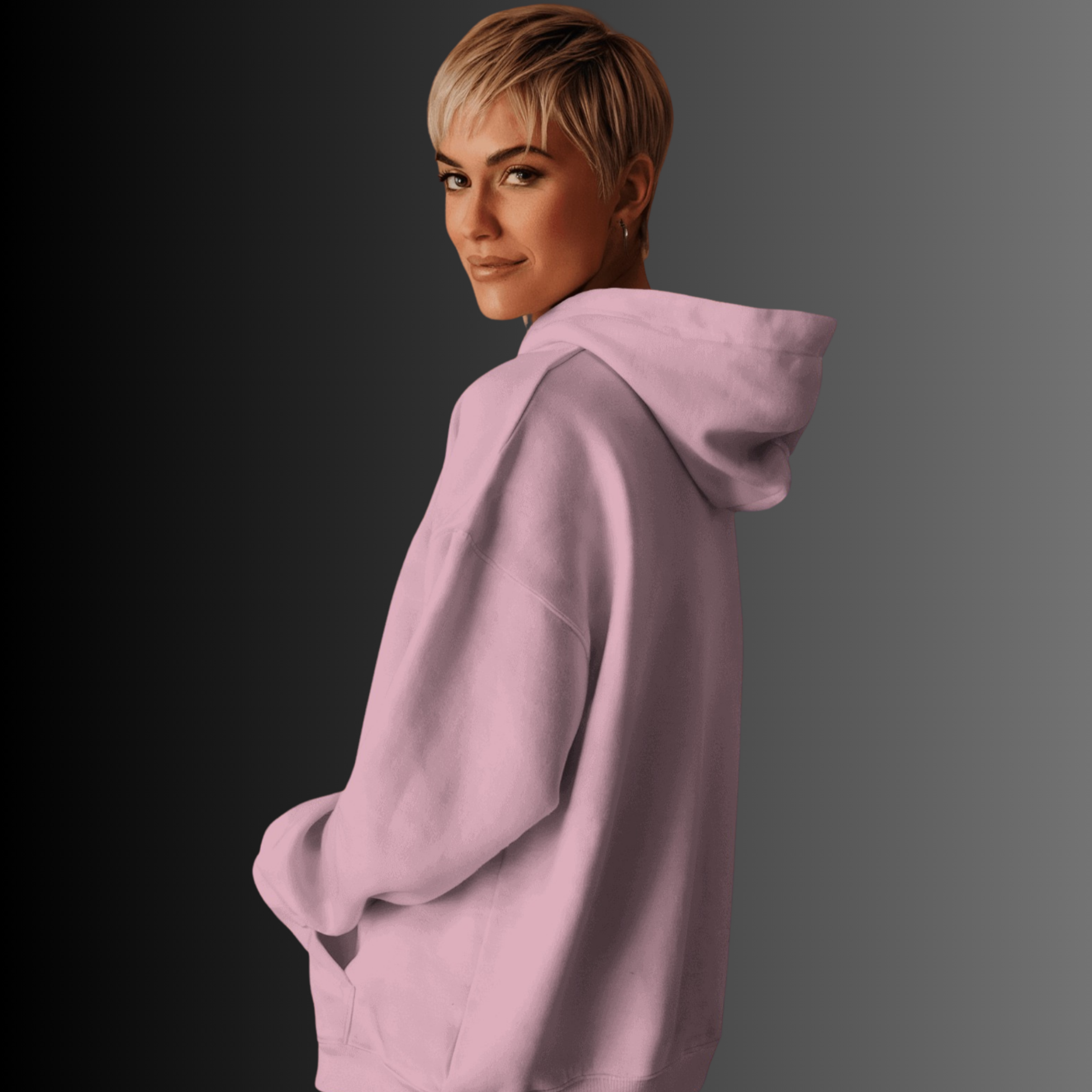 Fluffy Boxcut Zipper - Pink