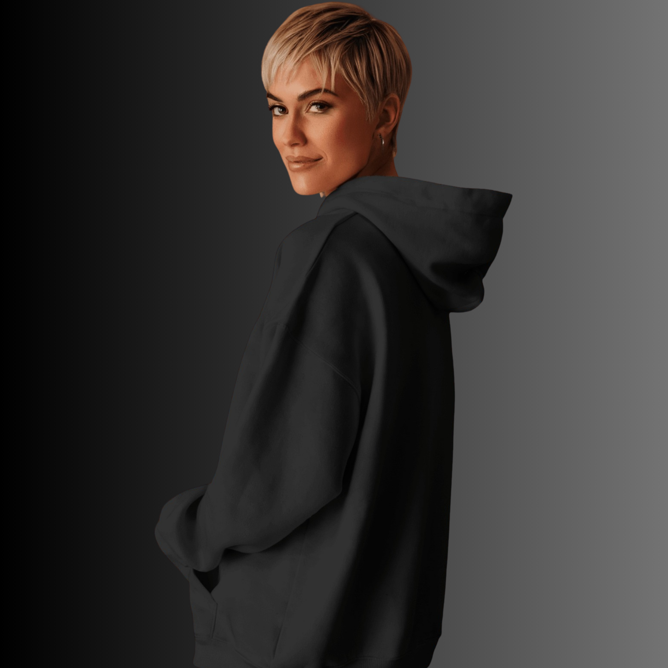 Fluffy Boxcut Zipper - Black