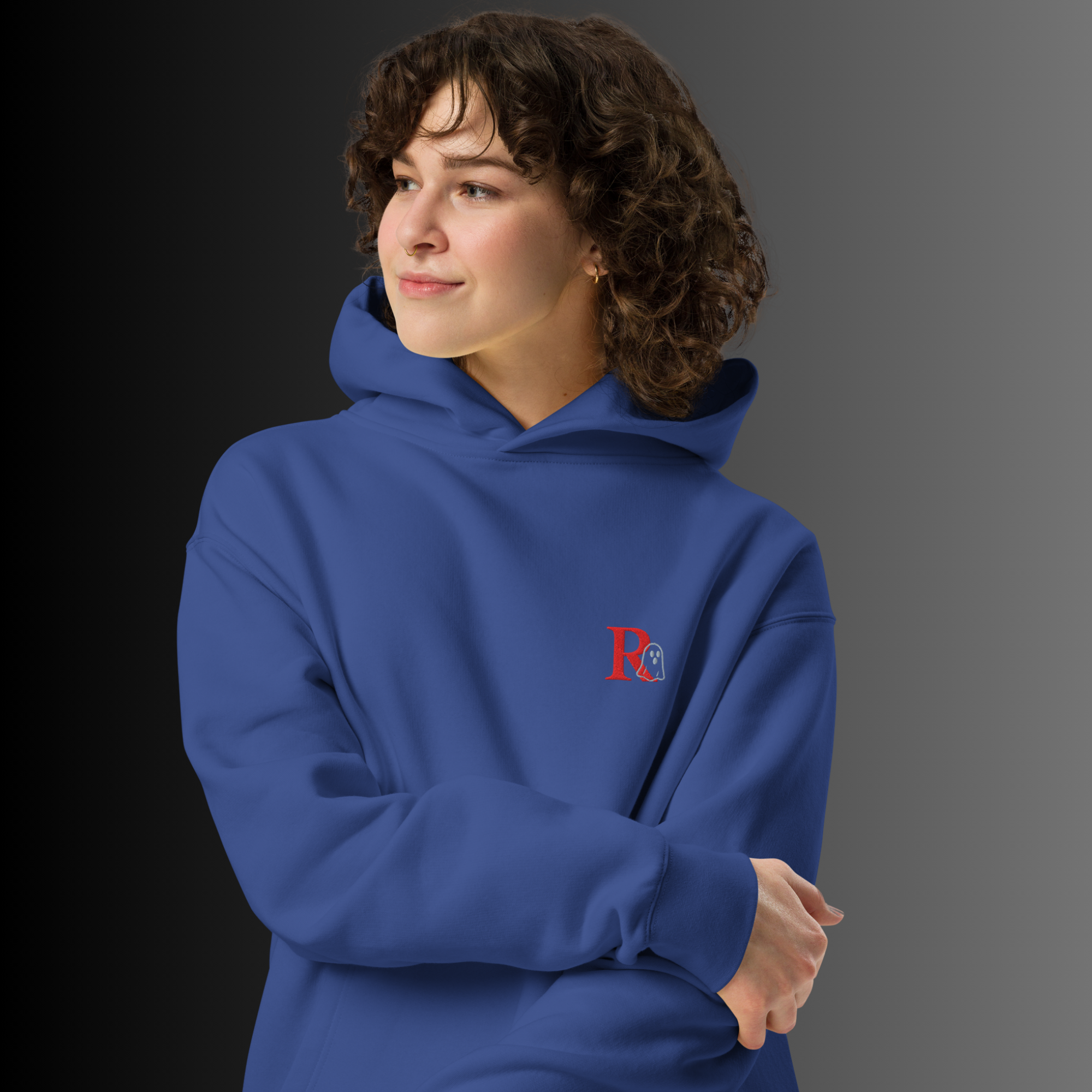 Oversized-Unisex-Hoodie blue